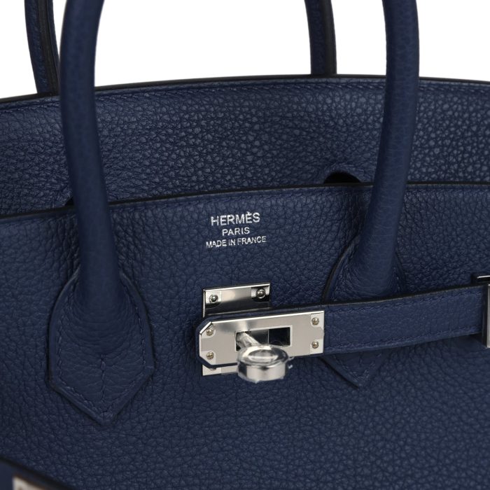 Handmade Bag HB 25 Bleu Saphir Togo Palladium Hardware - 图片 6
