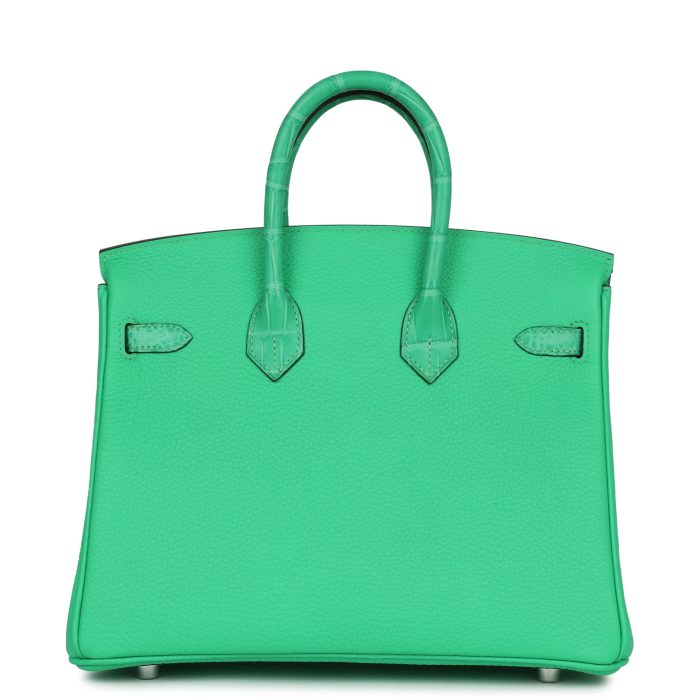 Handmade Bag HB 25 Vert Comics Togo and Matte Alligator Touch Palladium Hardware - 图片 4