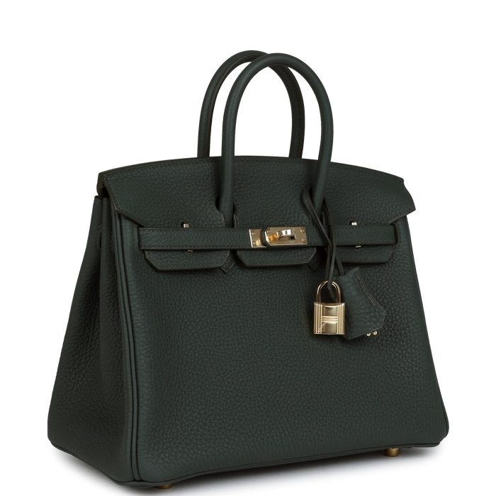 Handmade Bag HB 25 Vert Mangrove Togo Permabrass Hardware - 图片 2