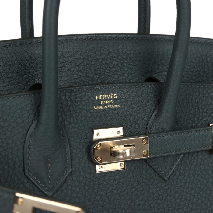 Handmade Bag HB 25 Vert Mangrove Togo Permabrass Hardware - 图片 6