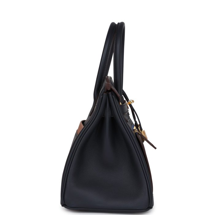 Handmade Bag HCB 30 Caban, Black and Chai Swift Gold Hardware - 图片 3