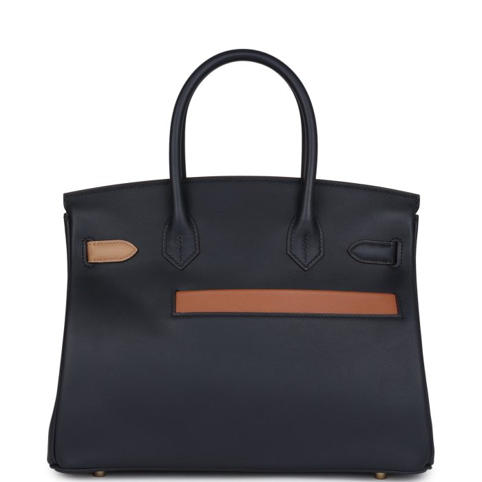 Handmade Bag HCB 30 Caban, Black and Chai Swift Gold Hardware - 图片 4