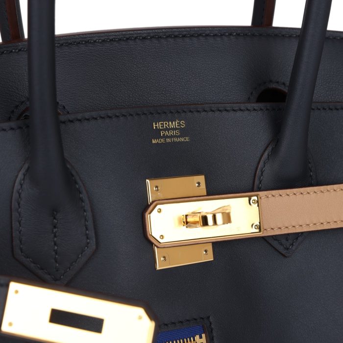 Handmade Bag HCB 30 Caban, Black and Chai Swift Gold Hardware - 图片 6