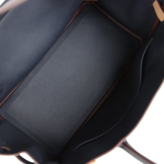 Handmade Bag HCB 30 Caban, Black and Chai Swift Gold Hardware - 图片 7