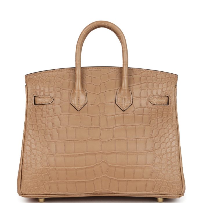 Handmade Bag HB 25 Chai Matte Alligator Gold Hardware - 图片 5