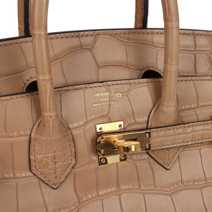 Handmade Bag HB 25 Chai Matte Alligator Gold Hardware - 图片 7