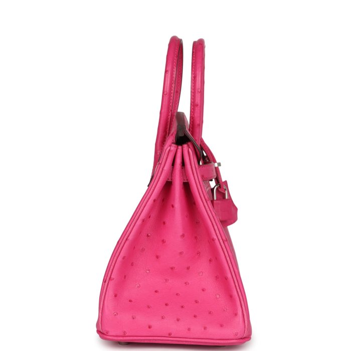 Handmade Bag HB 25 Rose Tyrien Ostrich Palladium Hardware - 图片 3