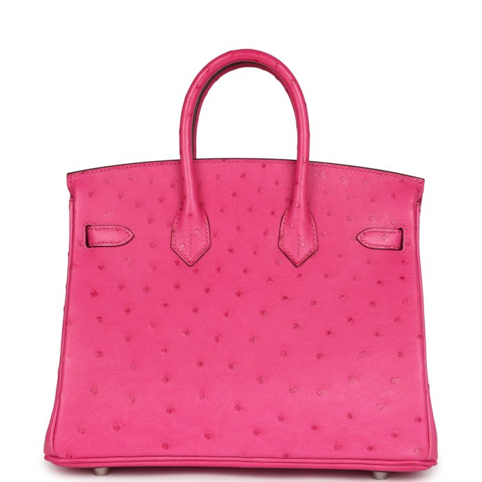 Handmade Bag HB 25 Rose Tyrien Ostrich Palladium Hardware - 图片 4