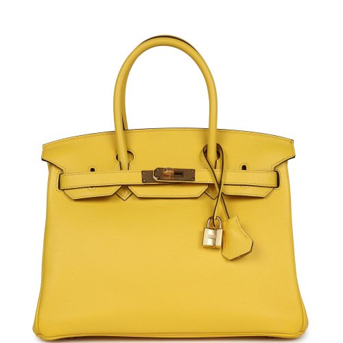 Handmade Bag HB 30 Jaune de Naples Novillo Gold Hardware