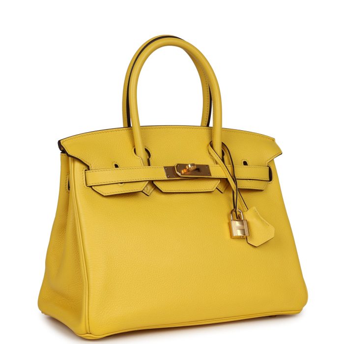 Handmade Bag HB 30 Jaune de Naples Novillo Gold Hardware - 图片 2
