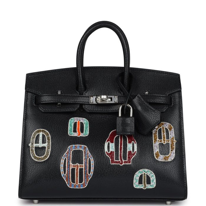 Handmade Bag HB Sellier 20 “Bouclerie Moderne Casaque” Black Chevre Chamkila Palladium Hardware