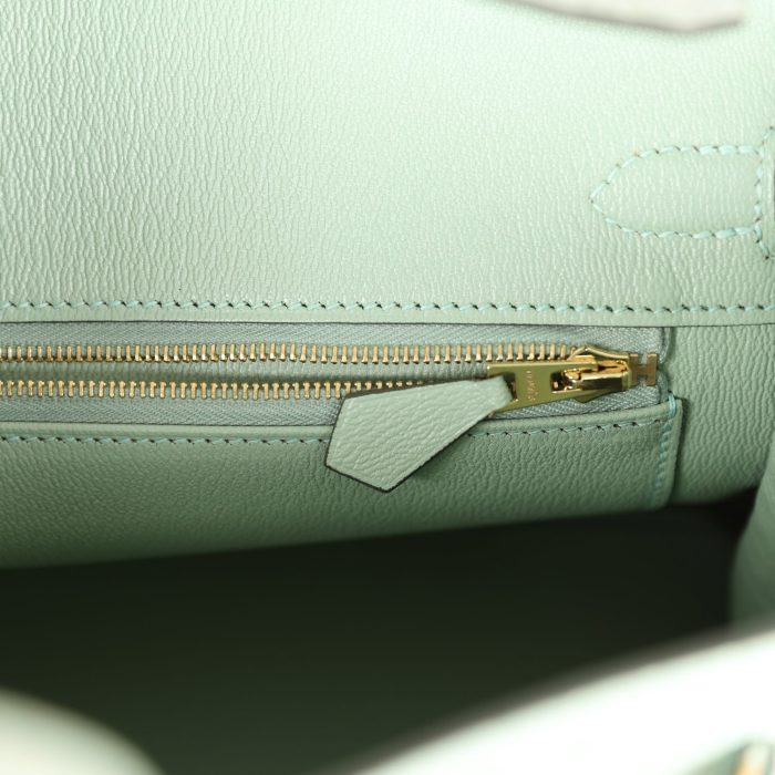 Handmade Bag HB 25 Vert D’Eau Matte Alligator Gold Hardware - 图片 8