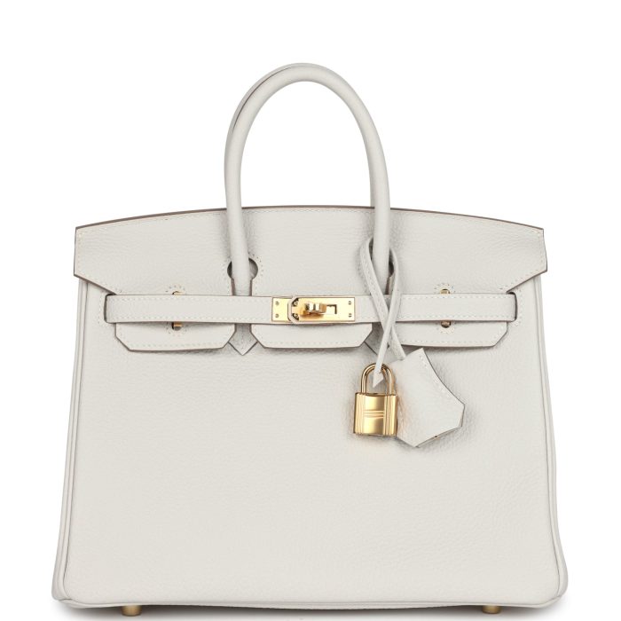 Handmade Bag HB 25 Gris Pale Togo Gold Hardware