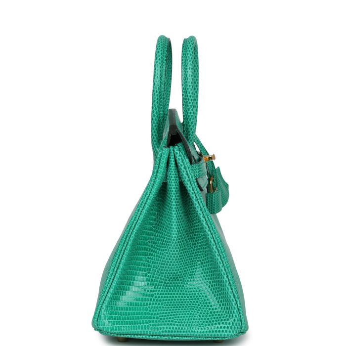 Handmade Bag HB 25 Menthe Varanus Niloticus Lizard Gold Hardware - 图片 3