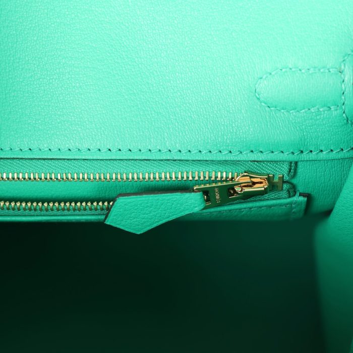 Handmade Bag HB 25 Menthe Varanus Niloticus Lizard Gold Hardware - 图片 8