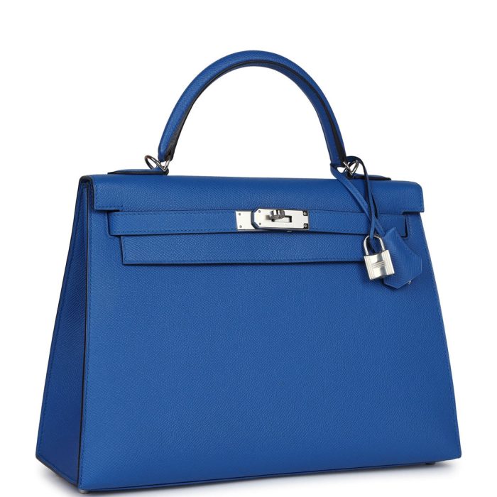 Handmade HKS 32 Bleu France Epsom Palladium Hardware - 图片 2