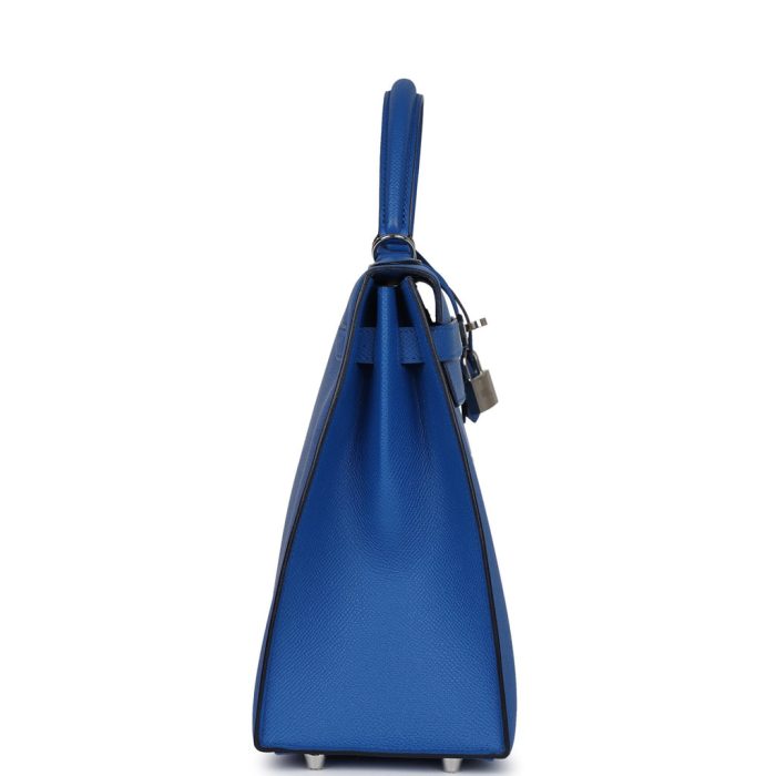 Handmade HKS 32 Bleu France Epsom Palladium Hardware - 图片 3