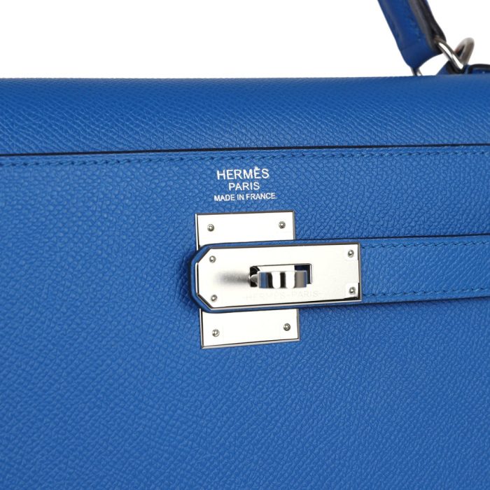 Handmade HKS 32 Bleu France Epsom Palladium Hardware - 图片 6