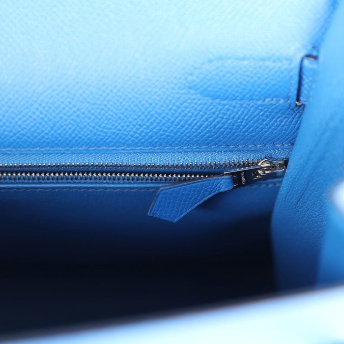Handmade HKS 32 Bleu France Epsom Palladium Hardware - 图片 8