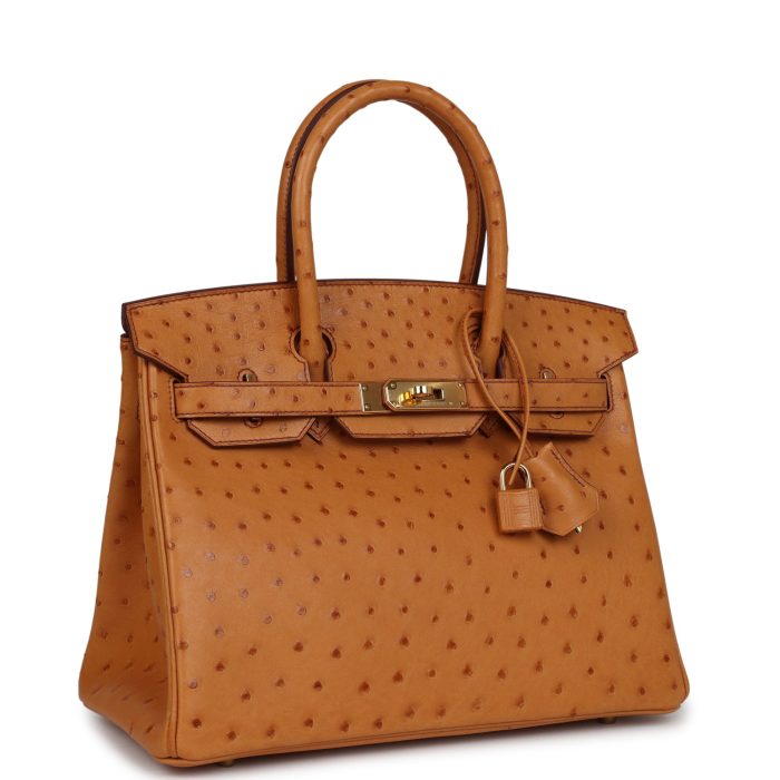 Handmade Bag HB 30 Gold Ostrich Gold Hardware：圖片 2