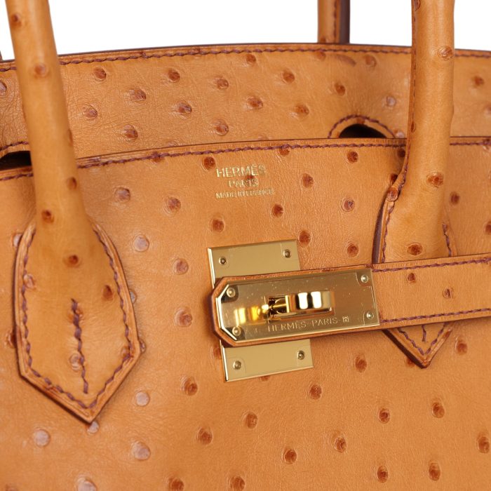 Handmade Bag HB 30 Gold Ostrich Gold Hardware：圖片 6
