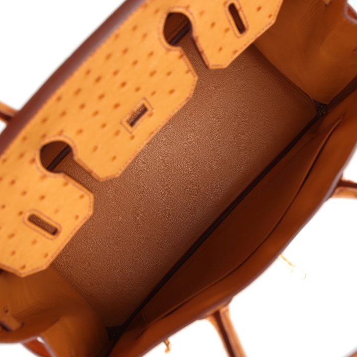 Handmade Bag HB 30 Gold Ostrich Gold Hardware：圖片 7