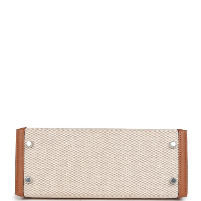 Handmade HKS 25 Gold Swift and Ecru Toile Palladium Hardware - 图片 6