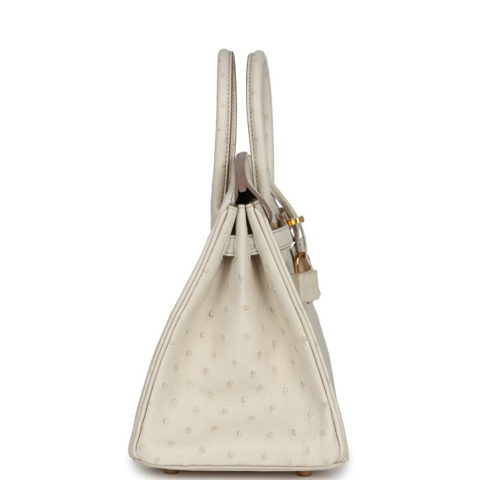 Handmade Bag HB 25 Beton Ostrich Gold Hardware - 图片 3