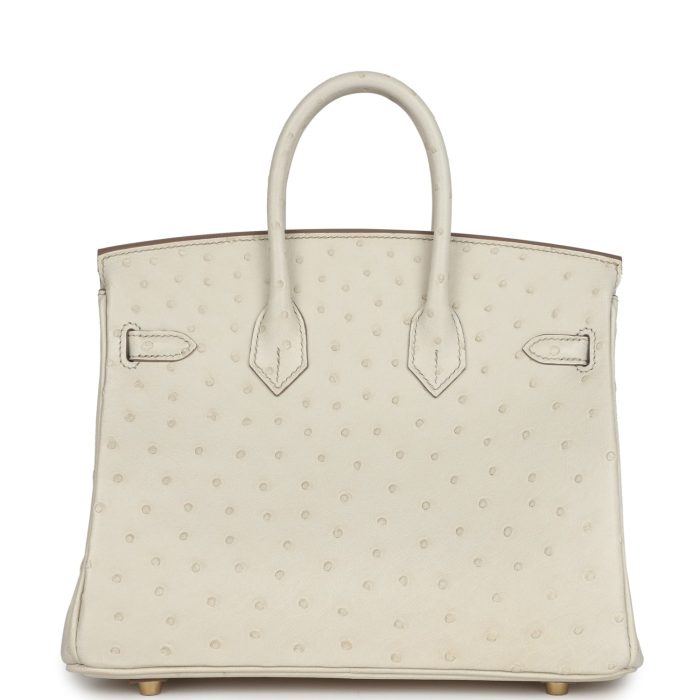 Handmade Bag HB 25 Beton Ostrich Gold Hardware - 图片 4