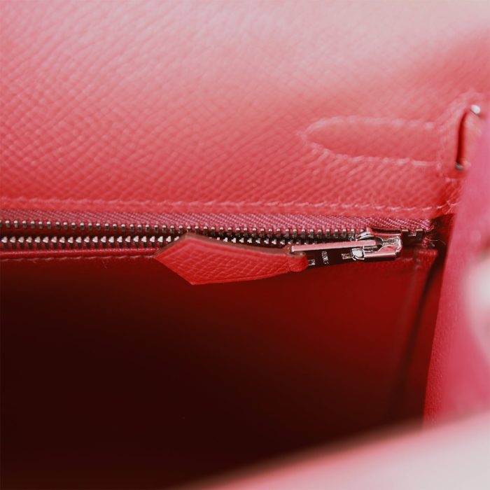 Handmade HKS 25 Rouge de Coeur Verso Epsom Palladium Hardware - 图片 9