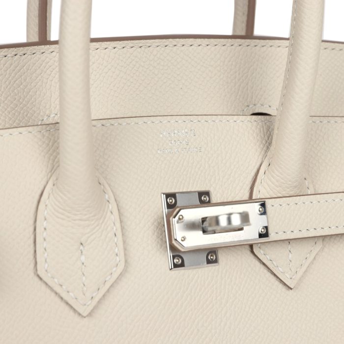 Handmade Bag HB Sellier 25 Craie Epsom Palladium Hardware - 图片 7
