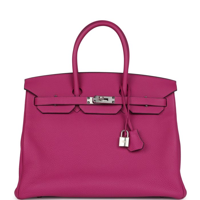 Handmade Bag HB 35 Rose Pourpre Togo Palladium Hardware