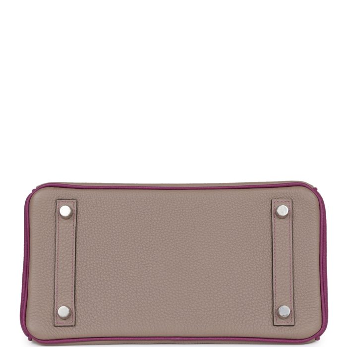 Handmade Bag HSOB(HSS) 25 Gris Asphalte and Anenome Togo Brushed Palladium Hardware - 图片 5
