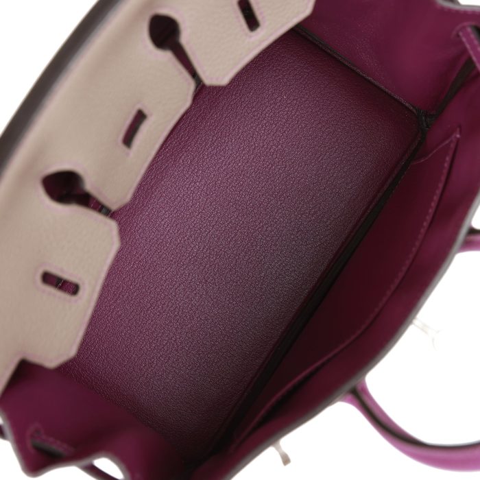 Handmade Bag HSOB(HSS) 25 Gris Asphalte and Anenome Togo Brushed Palladium Hardware - 图片 7