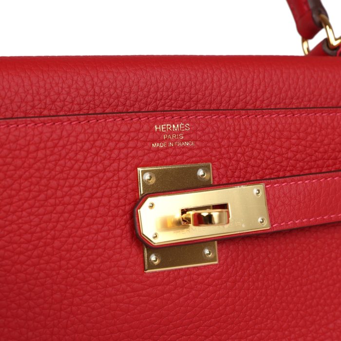 Handmade HKR 28 Vermillion Clemence Gold Hardware - 图片 7