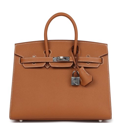 Handmade Bag HB Sellier 25 Gold Epsom Palladium Hardware