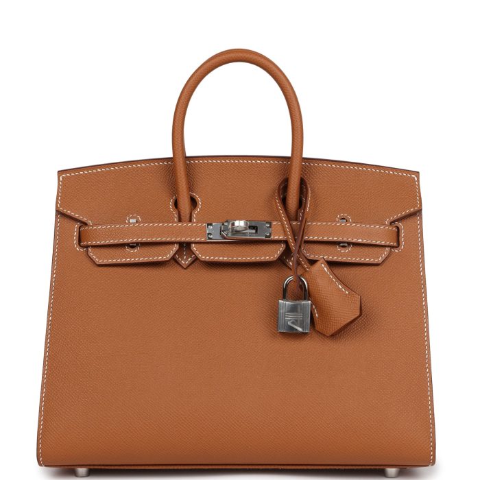Handmade Bag HB Sellier 25 Gold Epsom Palladium Hardware