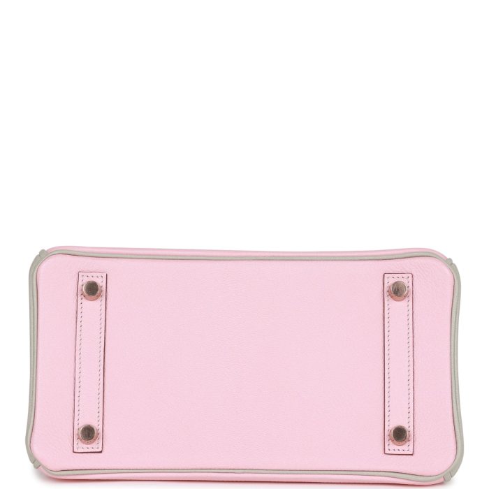 Handmade Bag HSOB(HSS) 25 Rose Sakura and Gris Perle Chevre Mysore Rose Gold Hardware - 图片 6