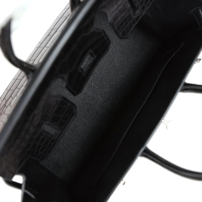 Handmade Bag HB Sellier 25 Black Matte Alligator Palladium Hardware - 图片 7
