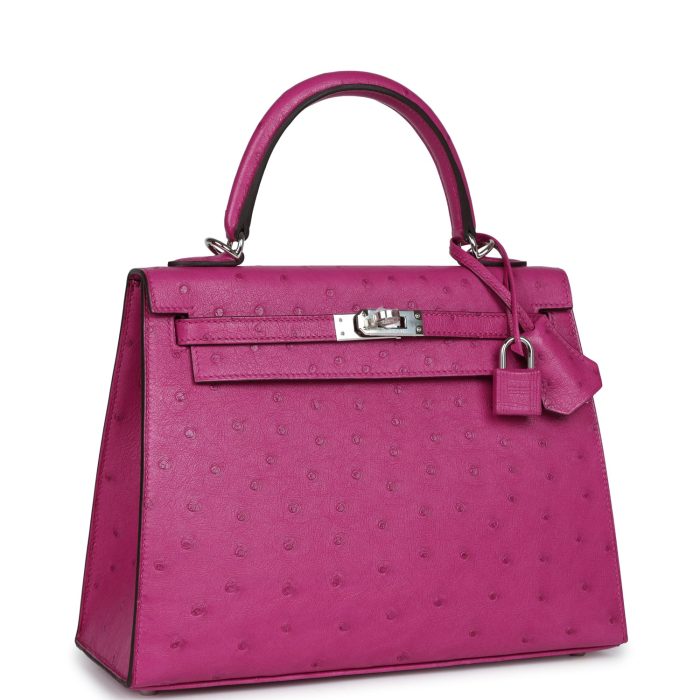 Handmade HKS 25 Rose Pourpre Ostrich Palladium Hardware - 图片 2