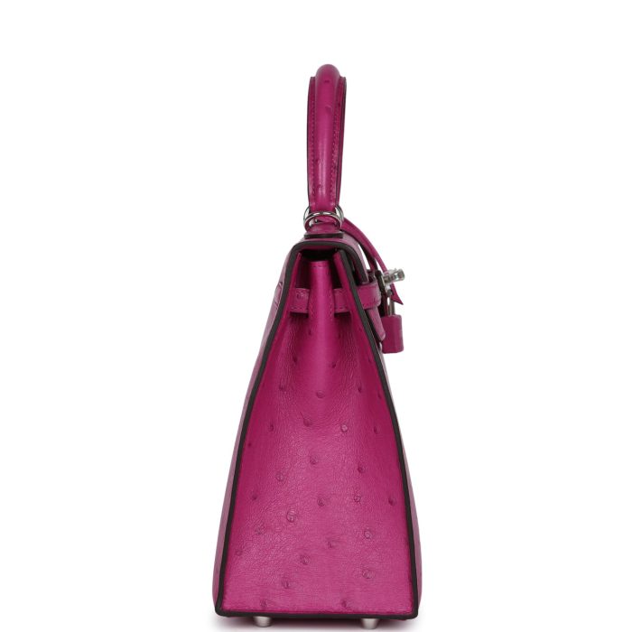 Handmade HKS 25 Rose Pourpre Ostrich Palladium Hardware - 图片 4
