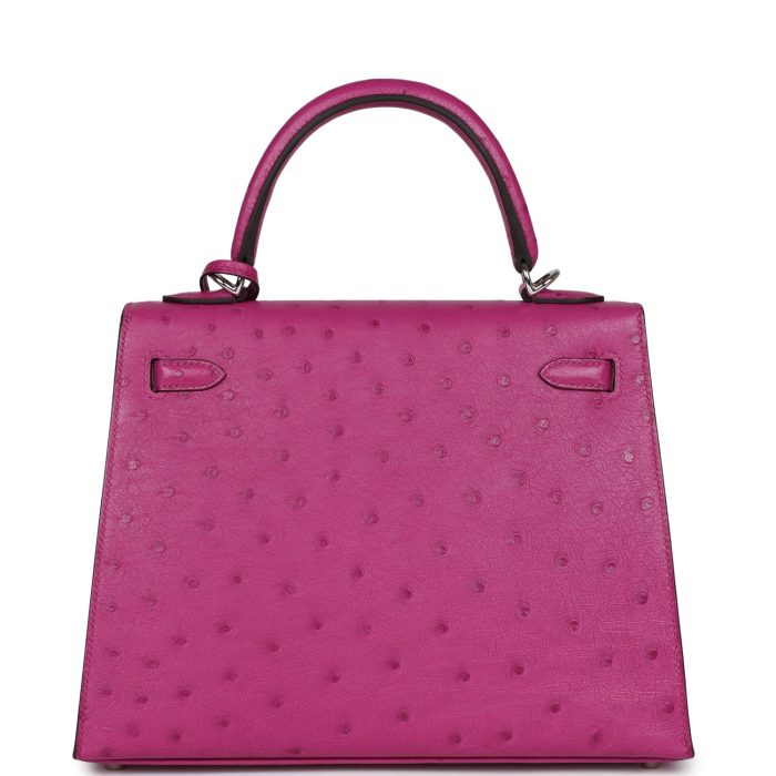 Handmade HKS 25 Rose Pourpre Ostrich Palladium Hardware - 图片 5