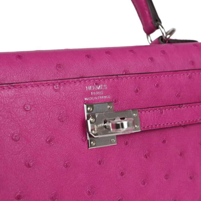 Handmade HKS 25 Rose Pourpre Ostrich Palladium Hardware - 图片 7