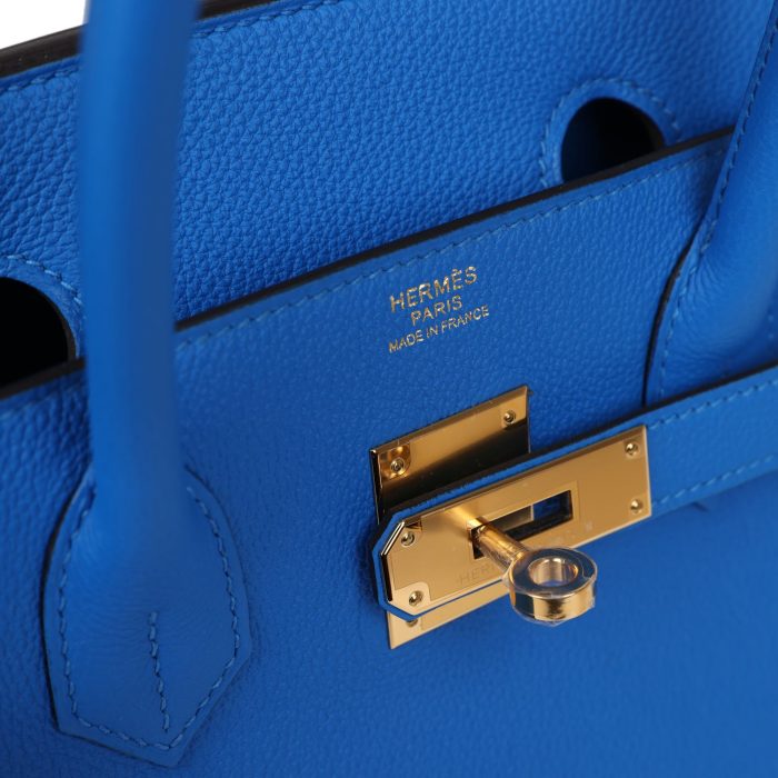 Handmade Bag HB 30 Bleu Hydra Togo Gold Hardware