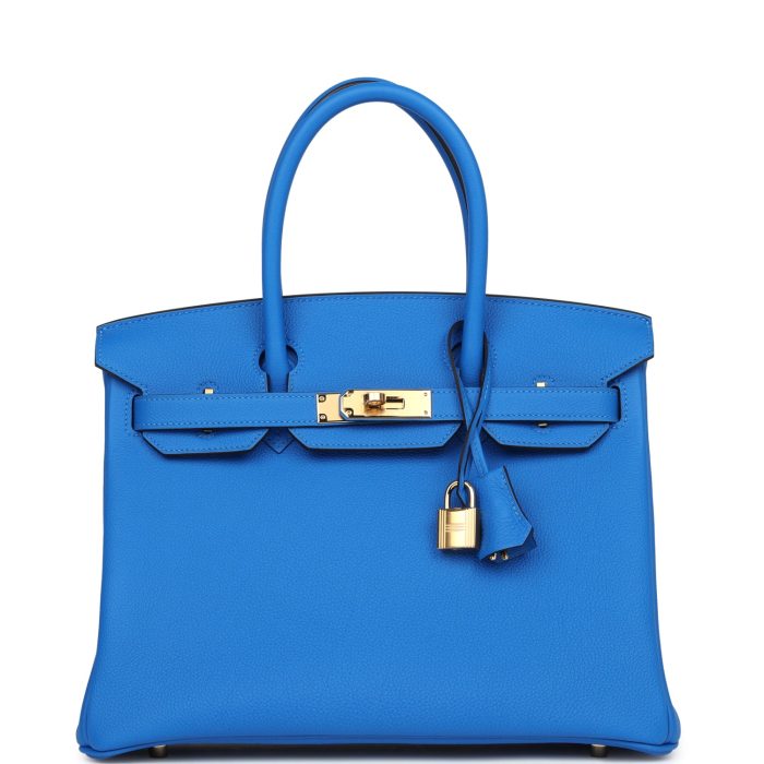 Handmade Bag HB 30 Bleu Hydra Togo Gold Hardware - 图片 4