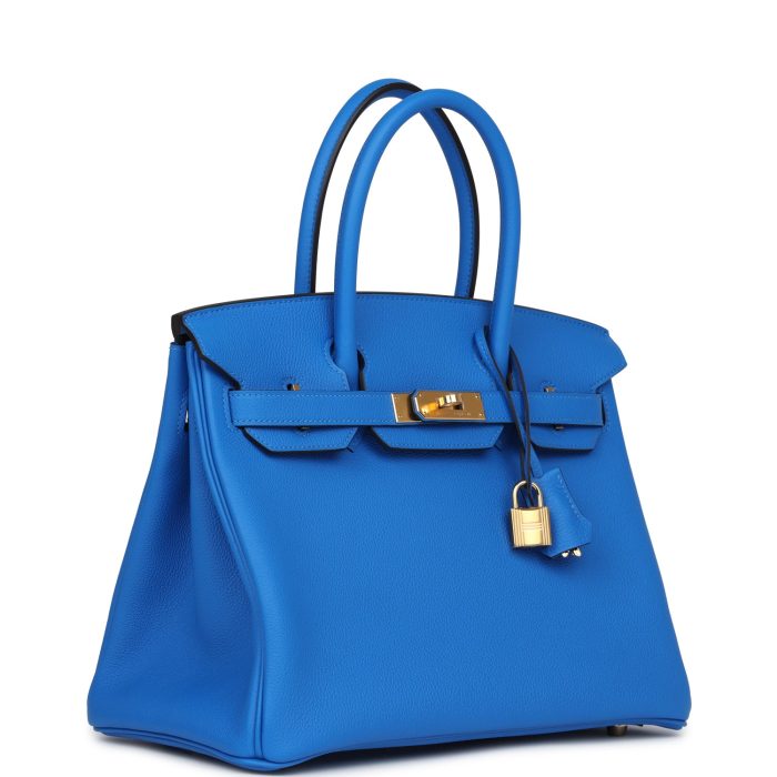 Handmade Bag HB 30 Bleu Hydra Togo Gold Hardware - 图片 5