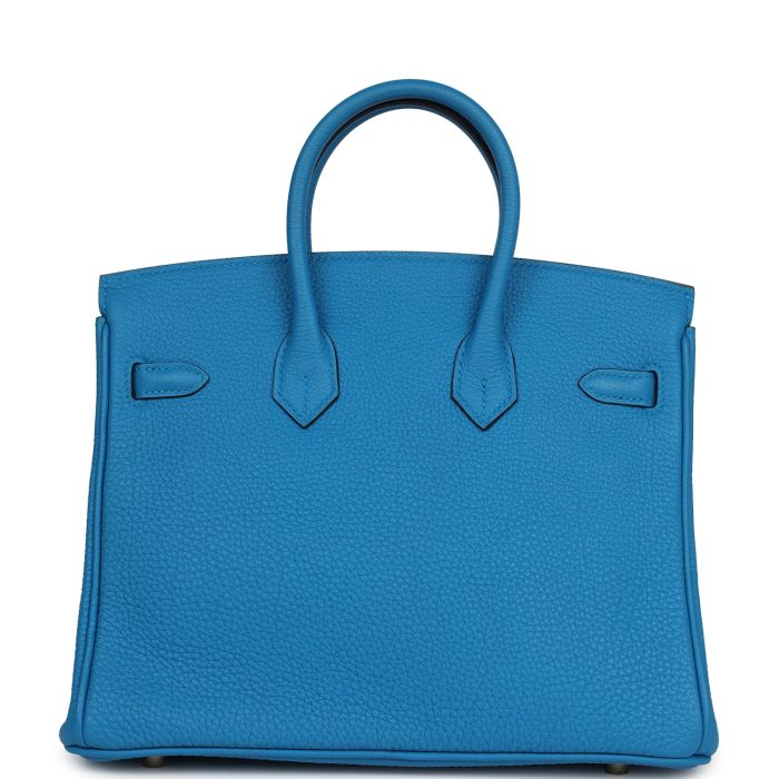 Handmade Bag HB 25 Bleu Zanzibar Togo Gold Hardware - 图片 4