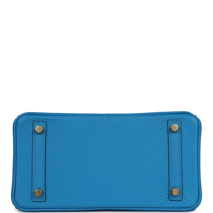 Handmade Bag HB 25 Bleu Zanzibar Togo Gold Hardware - 图片 5