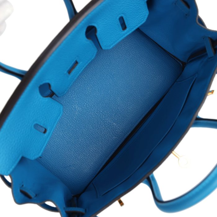 Handmade Bag HB 25 Bleu Zanzibar Togo Gold Hardware - 图片 7