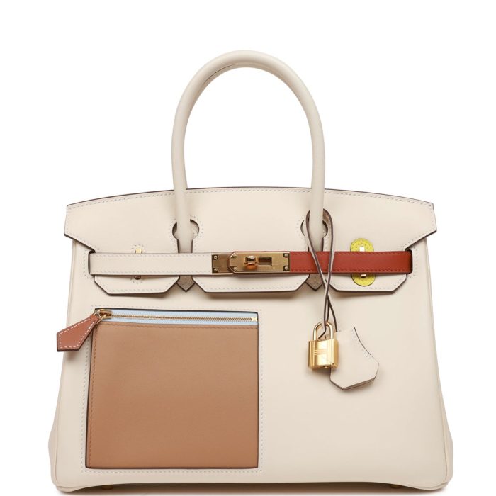 Handmade Bag HCB 30 Nata, Chai and Cuivre Swift Gold Hardware